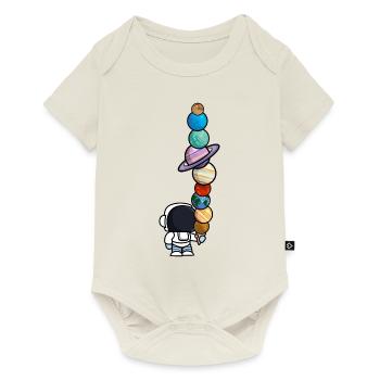 Astronaut Ice Cream Eating Planets Funny - Body à manches courtes Premium Bébé - blanc cassé - Devant