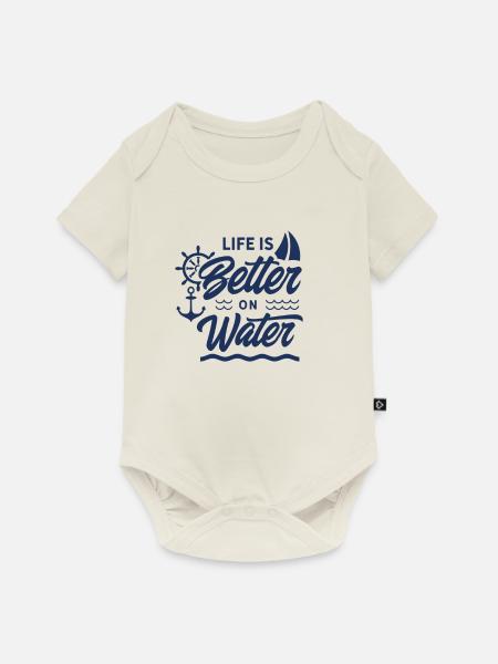 Segelboot - Baby Premium Kurzarmbody - Naturweiß