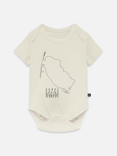 Sankt Peter-Ording Umriss schwarz - Baby Premium Kurzarmbody - Naturweiß