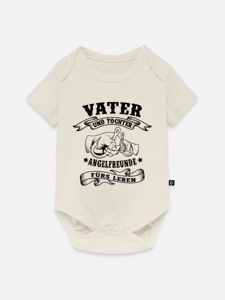 Vater und Tochter Angeln - Baby Premium Kurzarmbody - Naturweiß