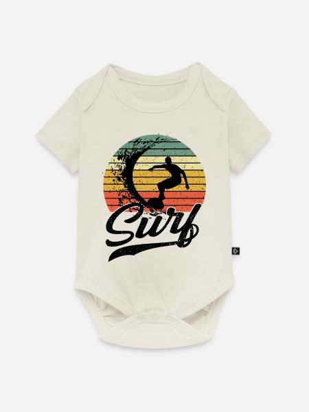 Surfen - Baby Premium Kurzarmbody - Naturweiß