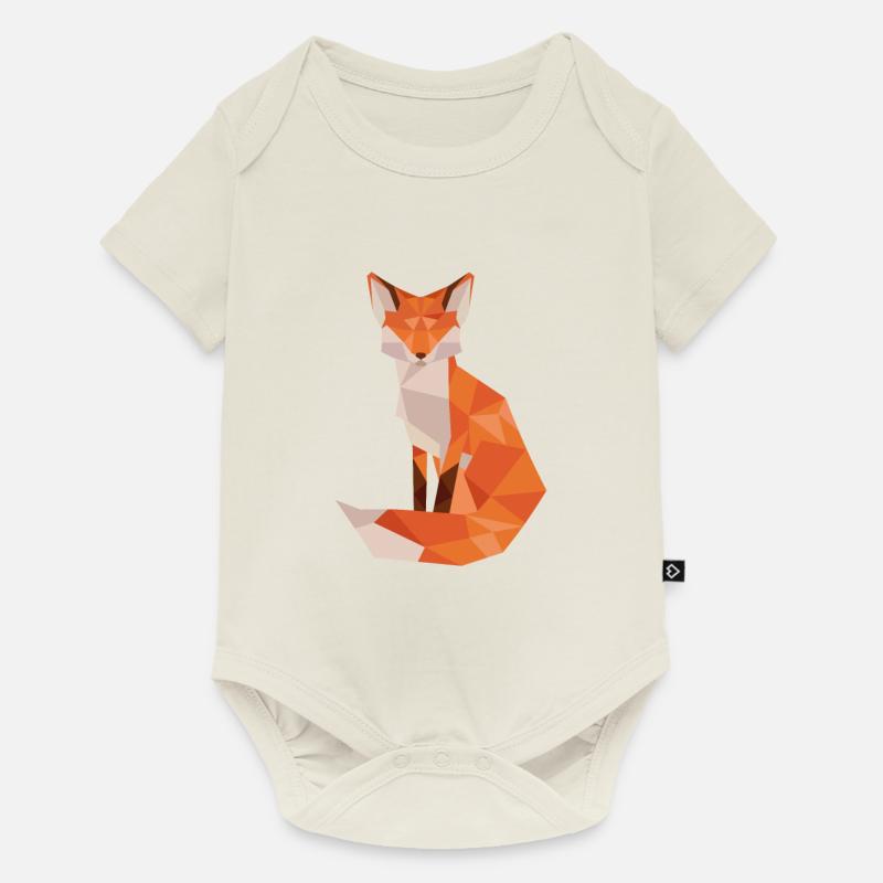 Fuchs - Baby Premium Kurzarmbody - Naturweiß