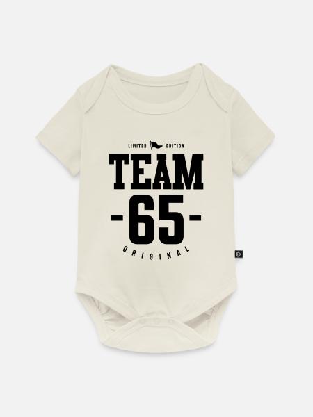 65 Jahre alt - 65. Geburtstag lustiges Geschenk - Baby Premium Kurzarmbody - Naturweiß