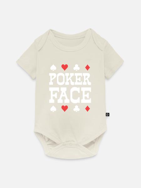 Poker Gambling Face Karten - Baby Premium Kurzarmbody - Naturweiß