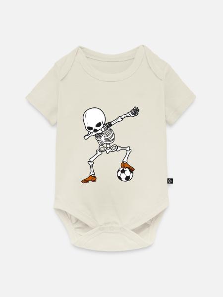 Tanzen Skeleton Dab, Fußball, Halloween Geschenk - Baby Premium Kurzarmbody - Naturweiß