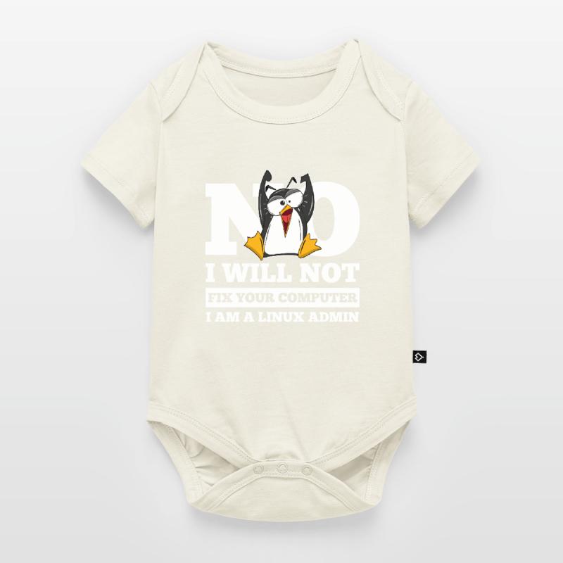 Linux SysAdmin Hacker Coder Penguin Computer Fix Baby Premium short-sleeve bodysuit
