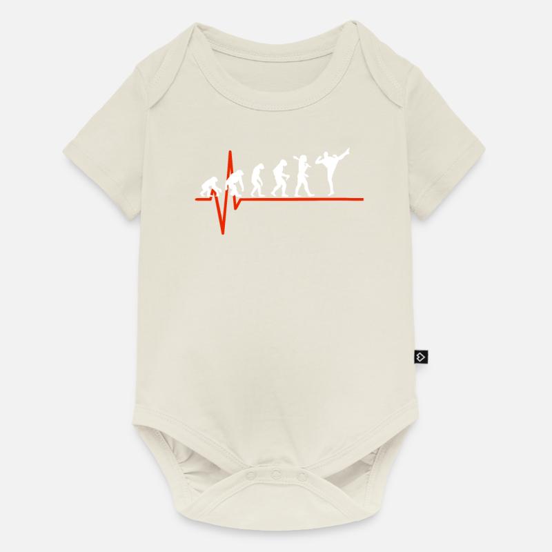 Mma Heartbeat - ÉVOLUTION DU MMA - Body à manches courtes Premium Bébé - blanc cassé