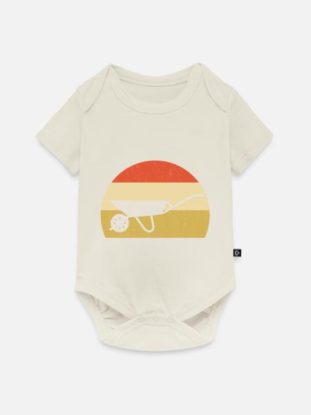 Schubkarre Retro Garten Geschenk - Baby Premium Kurzarmbody - Naturweiß