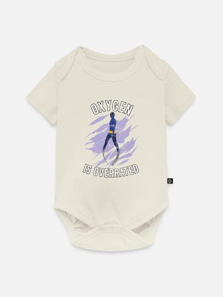 Freediving Apnoetauchen für Freitaucher - Baby Premium Kurzarmbody - Naturweiß