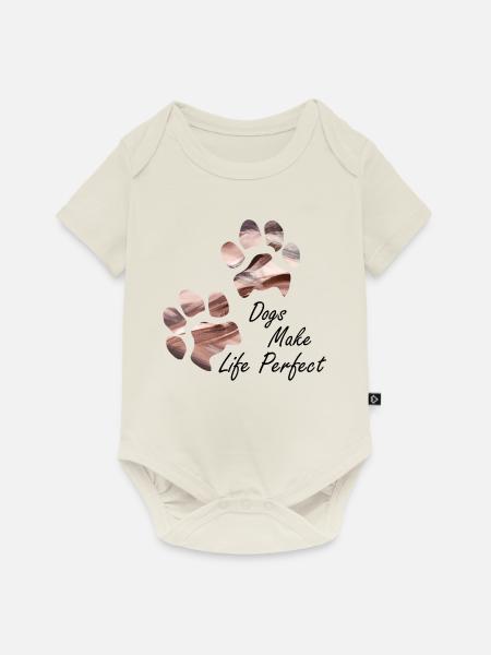 Pfotenabdrücke Hundepfote Pfoten Hund Hunde - Baby Premium Kurzarmbody - Naturweiß