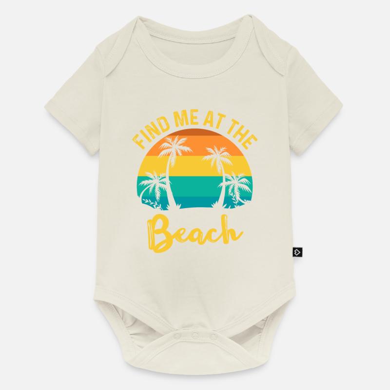 TROUVEZ-MOI À LA plage - Body à manches courtes Premium Bébé - blanc cassé