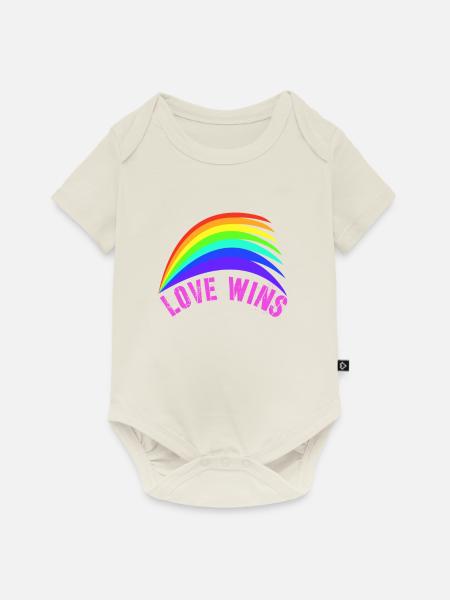 Regenbogen, Regenbogen, Regenbogen, Regenbogen, Regenbogen - Baby Premium Kurzarmbody - Naturweiß