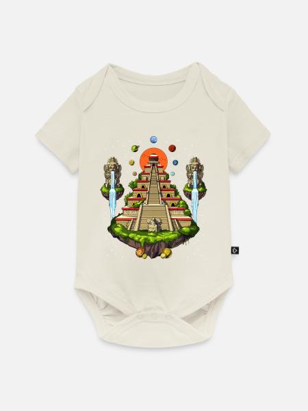 Azteken-Pyramideninsel - Baby Premium Kurzarmbody - Naturweiß
