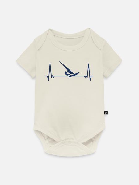 Herzschlag Surfen Windsurfen Windsurfer EKG - Baby Premium Kurzarmbody - Naturweiß