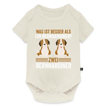 Zwei Bernhardiner Hund Bernhardiner - Baby Premium Kurzarmbody - Naturweiß - Vorne