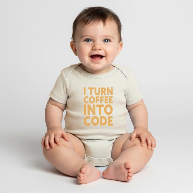 I Turn Coffee Into Code - Programmer Software Body à manches courtes Premium Bébé
