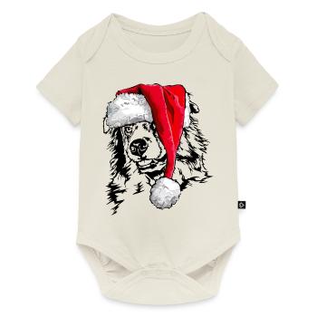 Santa AUSTRALIAN SHEPHERD Christmas Wilsigns - Baby Premium short-sleeve bodysuit - off white - Front