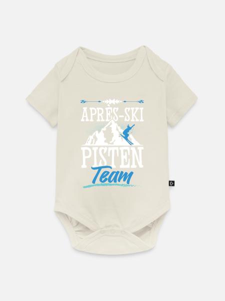 Apres ski Pisten Team - Baby Premium Kurzarmbody - Naturweiß