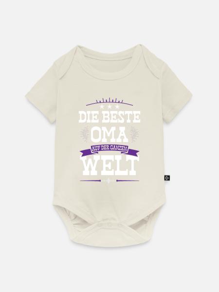 Beste Oma der Welt - Baby Premium Kurzarmbody - Naturweiß