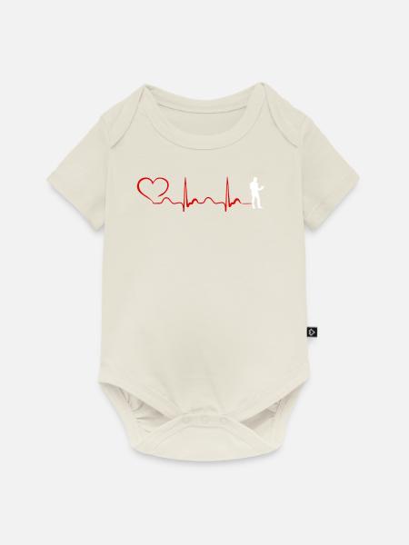 Programming Heartbeat And Heart - Baby Premium Kurzarmbody - Naturweiß