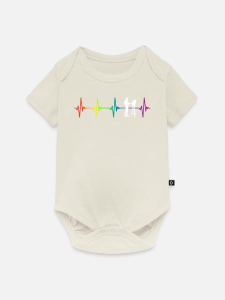Painting Rainbow Heartbeat - Baby Premium Kurzarmbody - Naturweiß