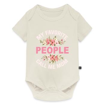 Mes gens préférés m’appellent maman - Body à manches courtes Premium Bébé - blanc cassé - Devant