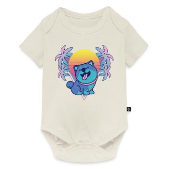 Shiba Inu Vaporwave Aesthetic Retro - Baby Premium short-sleeve bodysuit - off white - Front