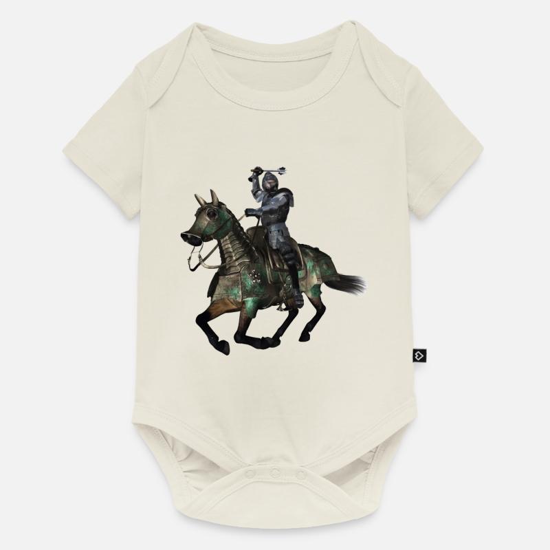 Chevalier - Body à manches courtes Premium Bébé - blanc cassé