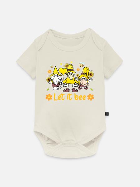 Let It Bee Bee - Baby Premium Kurzarmbody - Naturweiß
