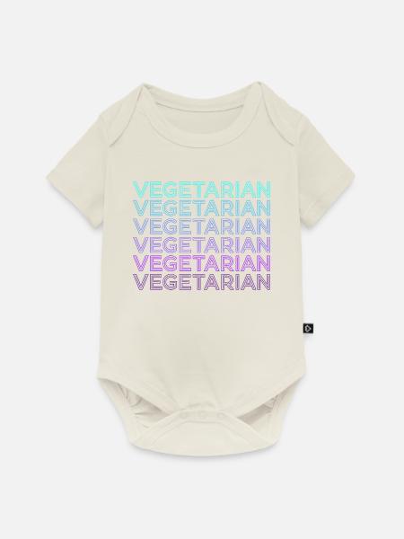 Vegetarisch Retro - Baby Premium Kurzarmbody - Naturweiß