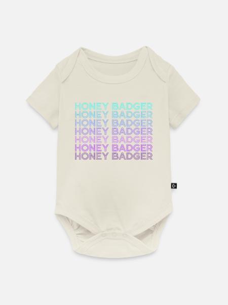 Honigdachs Retro - Baby Premium Kurzarmbody - Naturweiß