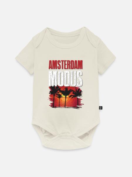Amsterdam Modus - Baby Premium Kurzarmbody - Naturweiß