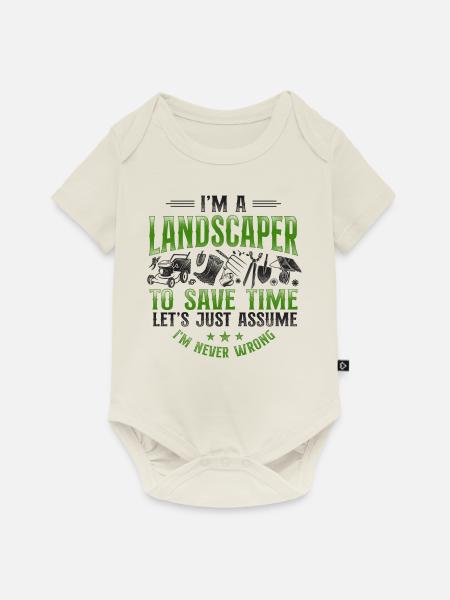 Landscaper Landscaping Landscape - Baby Premium Kurzarmbody - Naturweiß