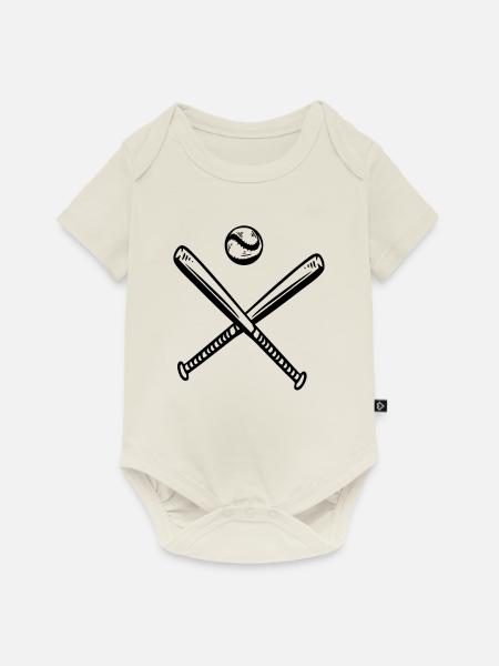 Baseballspiel spielen Baseballspieler - Baby Premium Kurzarmbody - Naturweiß