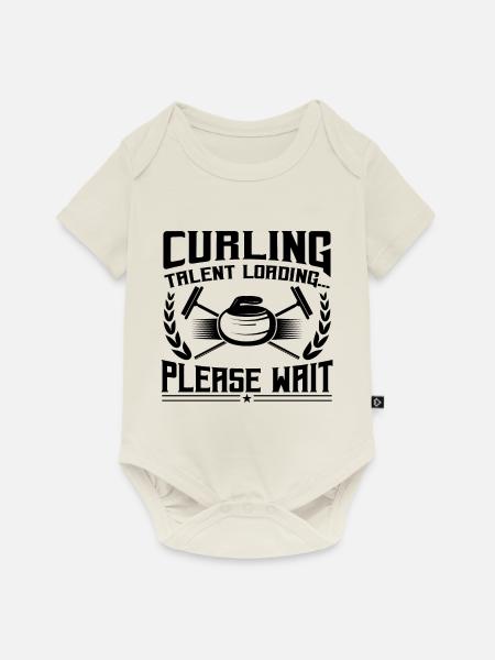 Curling Talent Loading Please Wait - Baby Premium Kurzarmbody - Naturweiß