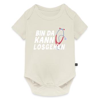 Bin da kann losgehen Stethoskop Krankenschwester - Baby Premium Kurzarmbody - Naturweiß - Vorne