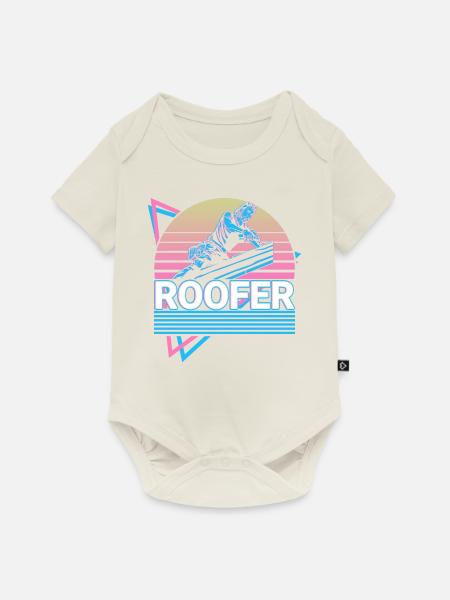 Dachdecker Dachbau Retro Geschenk - Baby Premium Kurzarmbody - Naturweiß