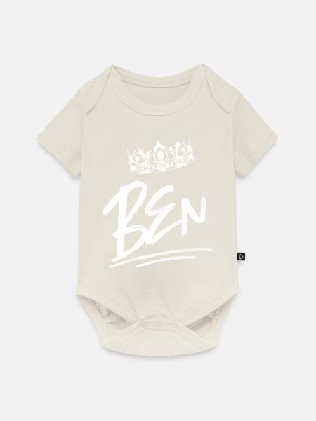 Ben - Baby Premium Kurzarmbody - Naturweiß