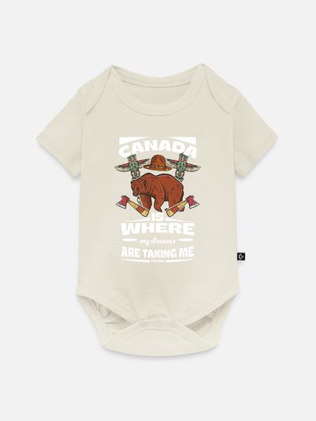 Canada - Baby Premium Kurzarmbody - Naturweiß