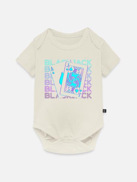 Blackjack Pik-Bube Pik-Ass Retro Geschenk - Baby Premium Kurzarmbody - Naturweiß