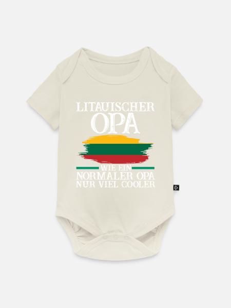 Litauischer Opa Litauer Litauen - Baby Premium Kurzarmbody - Naturweiß