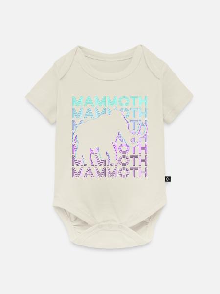 Mammut Elefant Retro - Baby Premium Kurzarmbody - Naturweiß