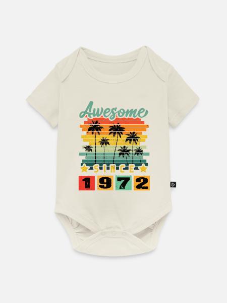 Awesome Since 1972 - Baby Premium Kurzarmbody - Naturweiß