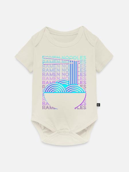 Ramen-Nudeln Retro - Baby Premium Kurzarmbody - Naturweiß