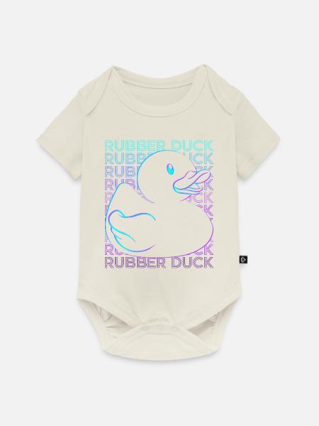 Gummi-Ente Retro - Baby Premium Kurzarmbody - Naturweiß