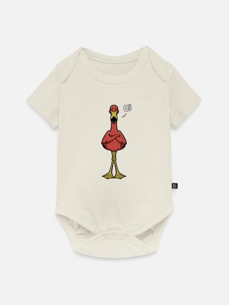 Flamingo Neinsager - Baby Premium Kurzarmbody - Naturweiß