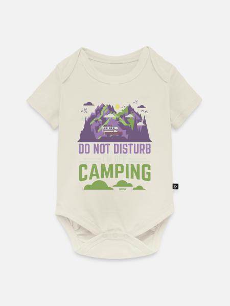 Camping Campingplatz Urlaub Zelt Geschenk - Baby Premium Kurzarmbody - Naturweiß