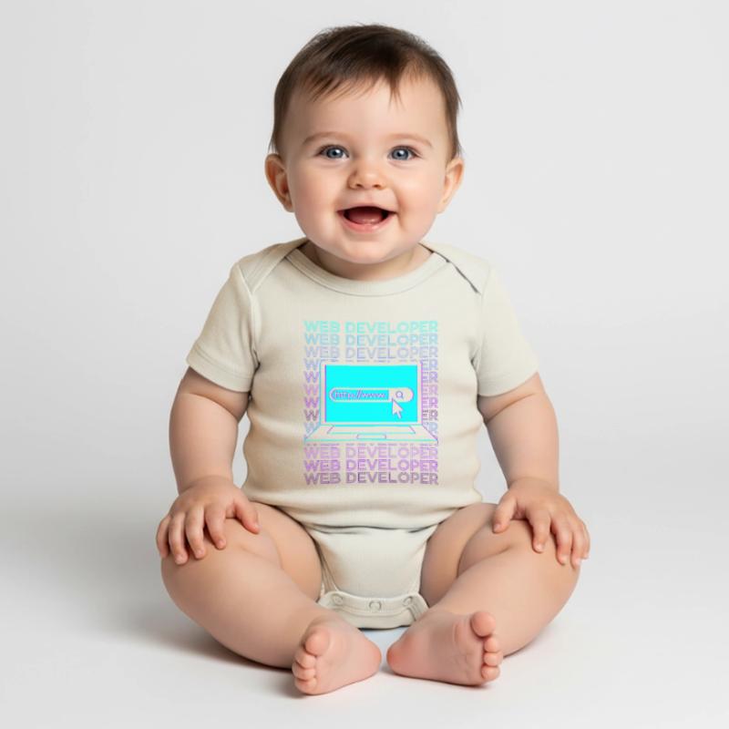Web Developer Web Development Retro Baby Premium short-sleeve bodysuit
