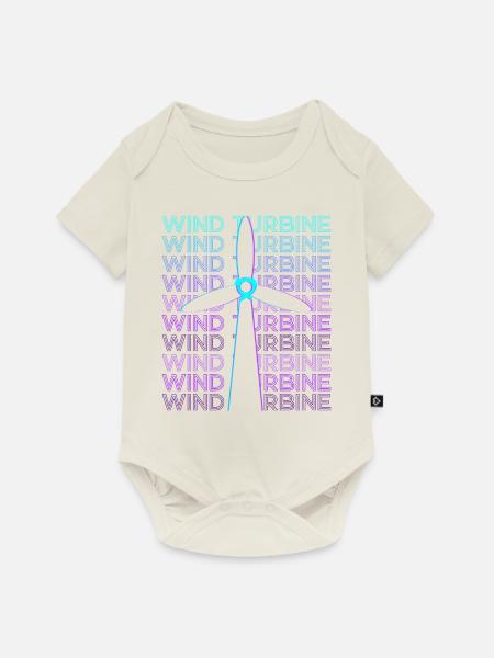 Windturbine Retro - Baby Premium Kurzarmbody - Naturweiß