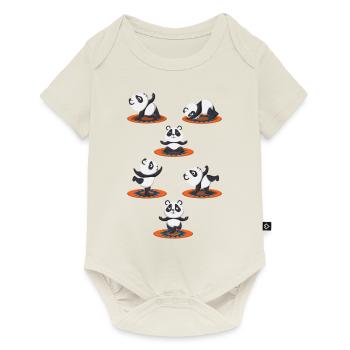 Zen Namaste Animal Meditation Cute Panda Yoga - Baby Premium short-sleeve bodysuit - off white - Front